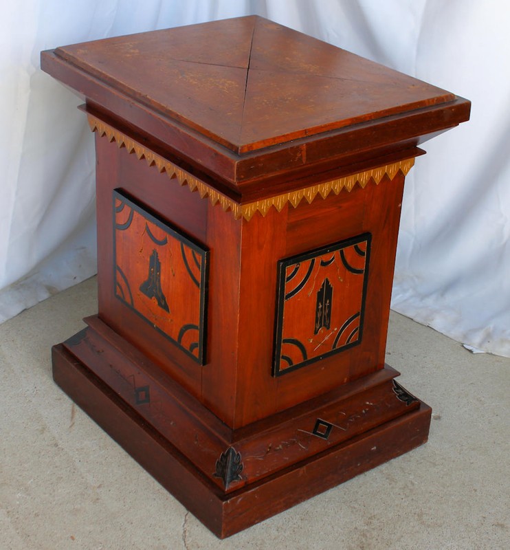 Antique Large Victorian Walnut Pedestal –Mason Lodge Pedestal Stand gallery