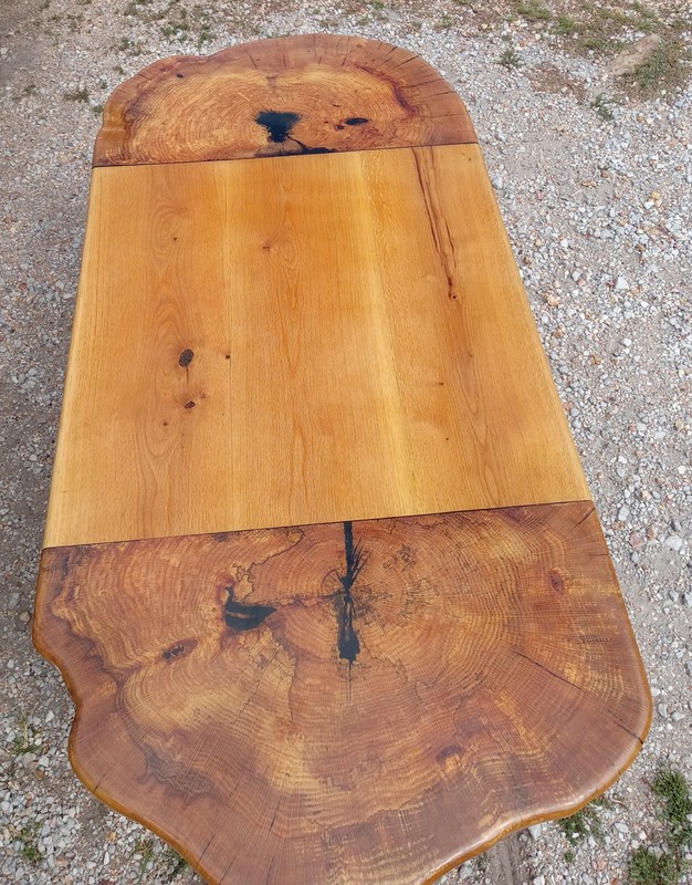 Solid Oak and Elm Live Edge Slab Coffee Table (CT332) gallery
