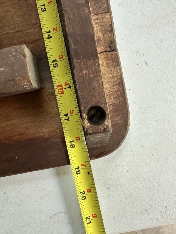 Vintage Wooden Antique Folding Sewing Work Table 36” X 19” Top Ruler Stained In gallery