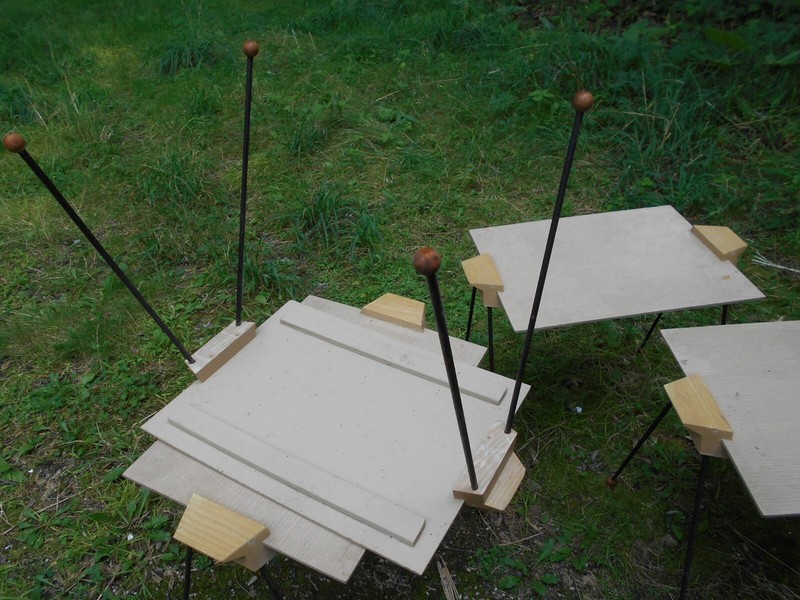 VINTAGE SET OF 4 MID CENTURY STACKING TABLES gallery