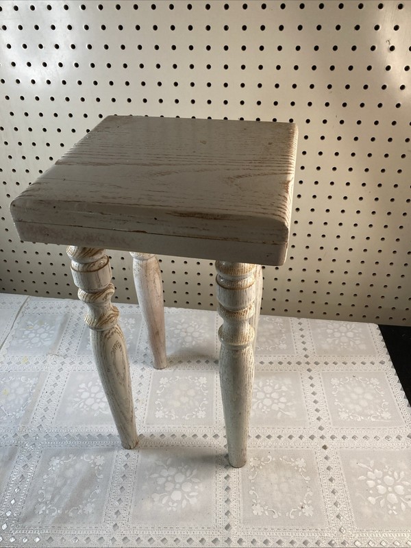 Small Antique Side Table Spindle Legs Farmhouse Shabby Chic French Country 16" T gallery