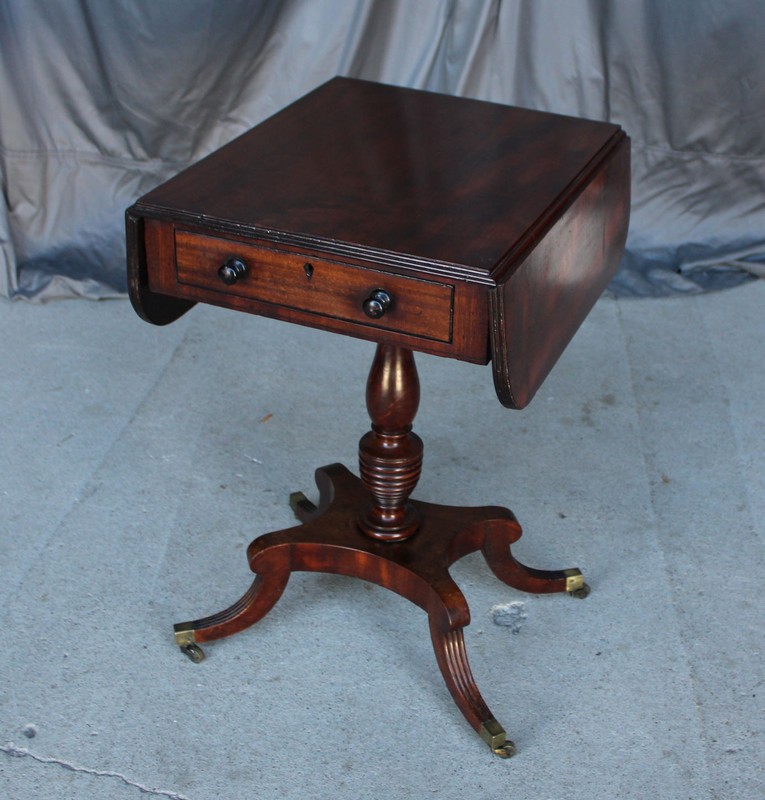 Antique Mahogany Early Drop Leaf Side Table gallery