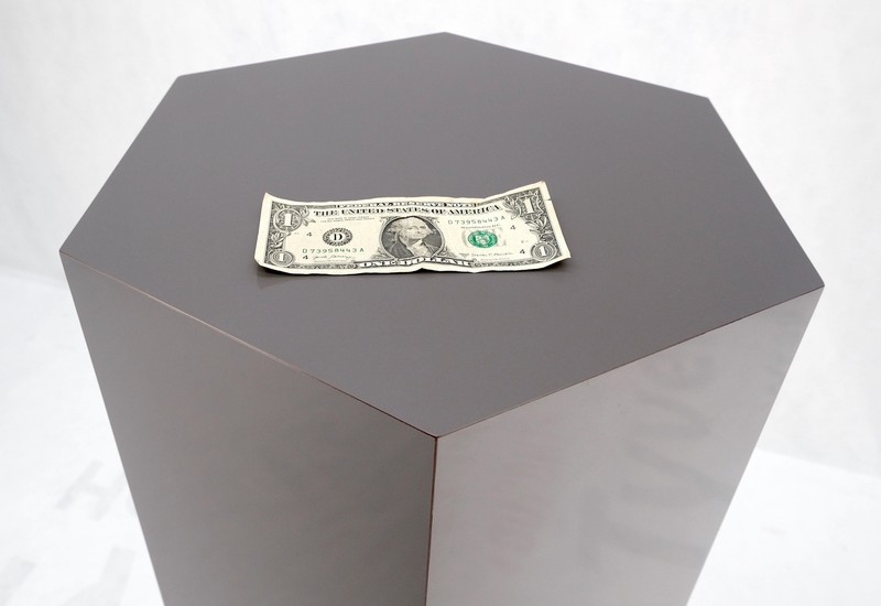 Grey Laminate Aluminum Base Hexagon Shape Mid-Century Modern Pedestal gallery