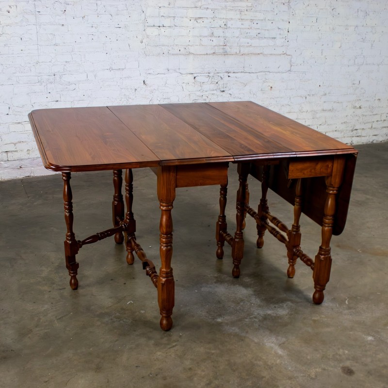 William Mary Style Dining Table Walnut Drop Leaf Expanding Gateleg by Abernathy gallery