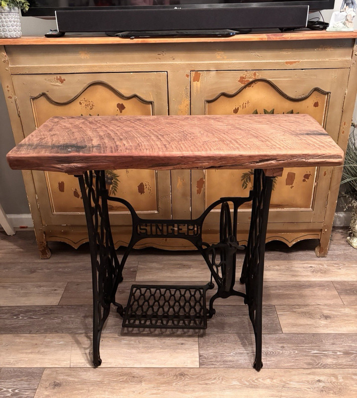 Vintage Singer Machine Treadle Table w/Black Walnut Top 36"(L)x14"(W)x31"(H) gallery
