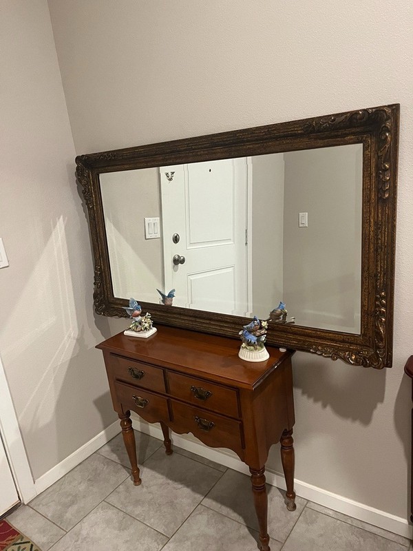 Vintage American Style Console Table & a Large Antique Mirror