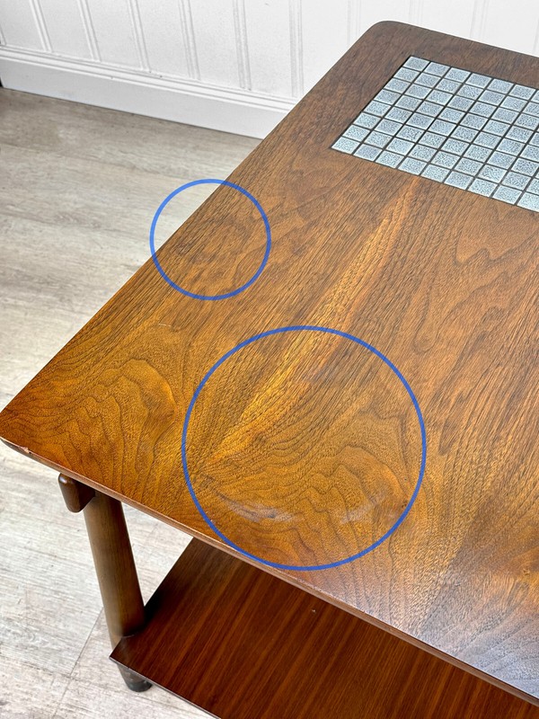 Mid-Century Lane Monte Carlo Walnut & Tile Inlay End Tables - A Pair gallery