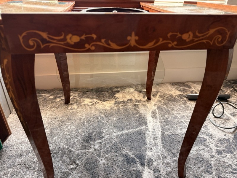 Notturno Intarsio Sorrento Italy Game Table Roulette, Chess Inlaid Wood