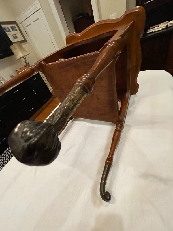 Victorian Hand Carved Tiger oak parlor table Brass Ball claw Feet beaded 1900s gallery
