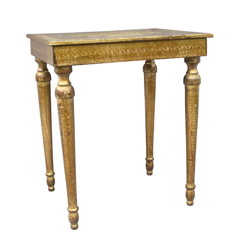 Vintage italian florentine table in gold colour, Venetian furnitur home decor