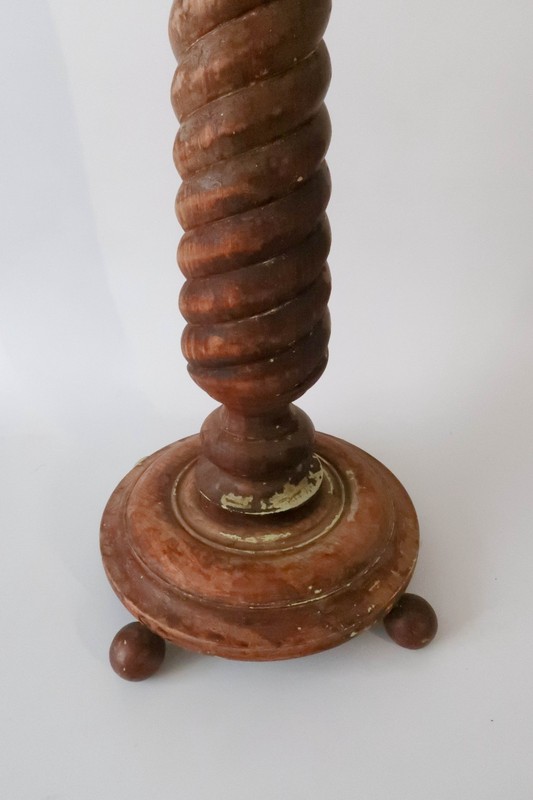 Antique Hand Carved Twisted Wood Pedestal / Plant Stand (36" High) gallery