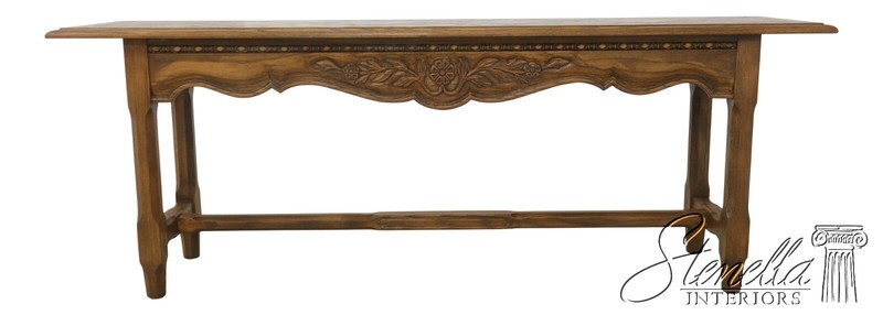 55516EC: Viking Oak Carved Console Sofa Table by ROM WEBER