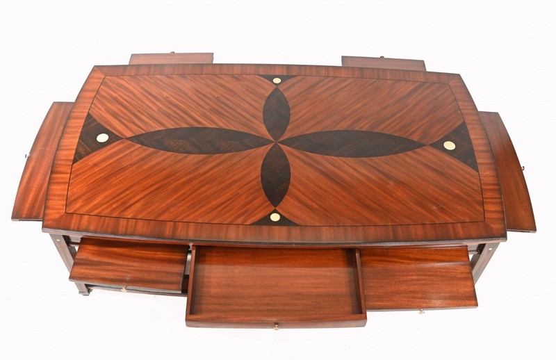 Art Deco Coffee Table Geometric Inlay gallery