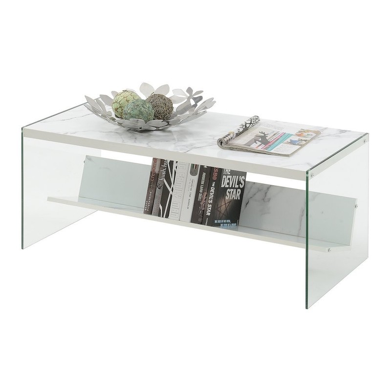 SoHo Glass Coffee Table with Shelf gallery