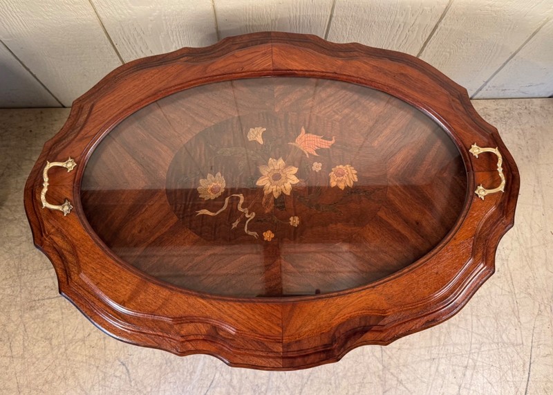 Antique Inlaid Depression Era Parlor Table gallery