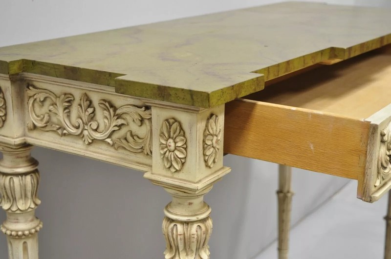 Karges Italian Neoclassical Swedish Style Carved Console Table with One Drawer gallery