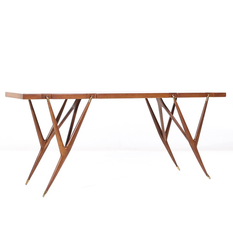 Ico Parisi for Singer and Sons Mid Century Walnut and Brass Console Table