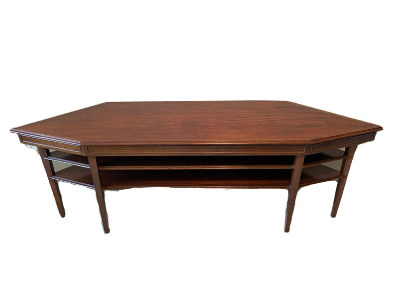 Uniquely Shaped Antique Table Dark Hardwood Cherry/Mahagony