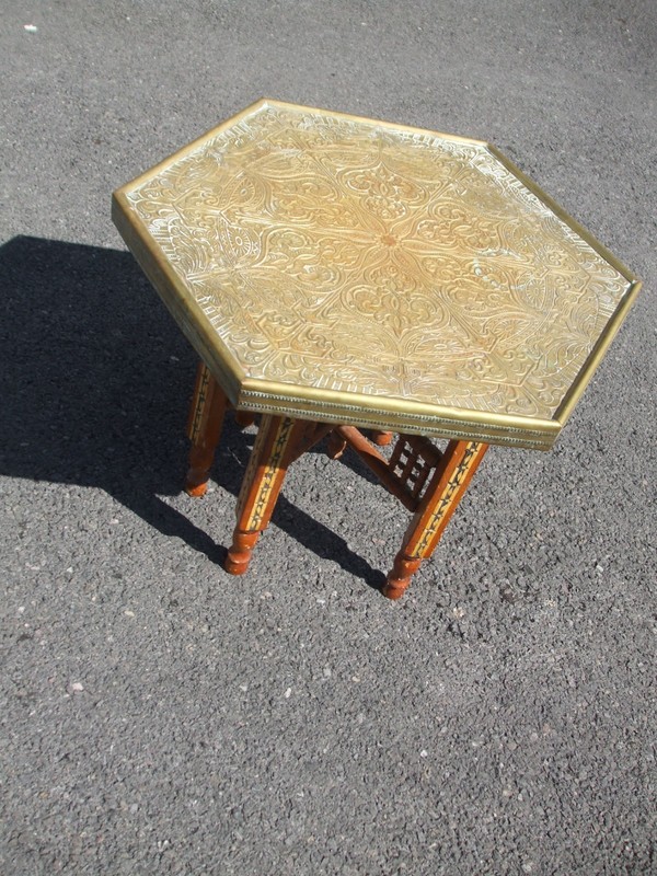 Antique Islamic Moorish Libertyesque tray top table gallery