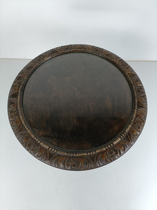 Stunning ornate Hand Carved Wooden Side Coffee table with Glass top gallery