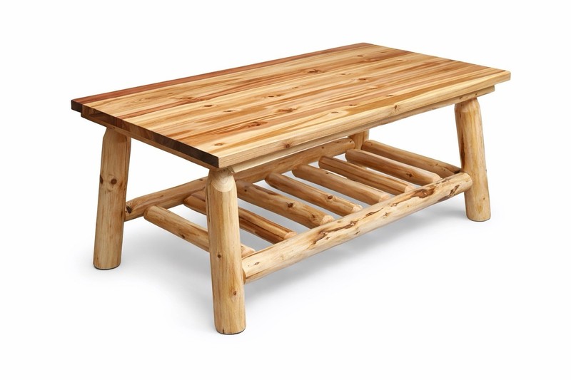 Castlecreek Log Coffee Table Rustic Solid Wood Cabin Lodge Style NEW Sealed