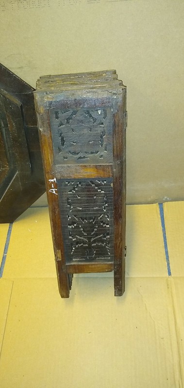 Beautiful Antique Carved Anglo Indian Octagonal Folding Table # (A-1) 21"L 19"H gallery