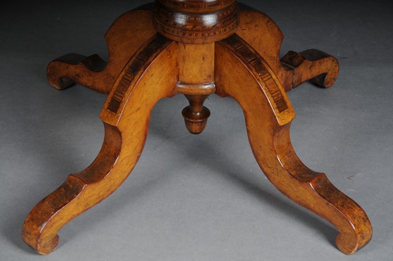 Antique Baroque Side Table With Inlays, 19th Century gallery