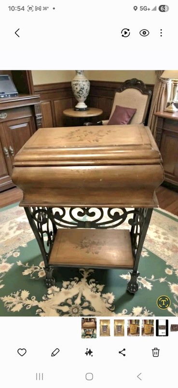 Vintage Wooden Book-Form Side Table with Wrought Iron Base