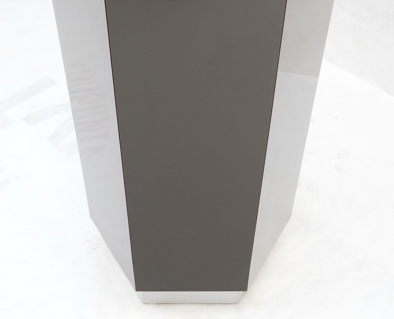 Grey Laminate Aluminum Base Hexagon Shape Mid-Century Modern Pedestal gallery