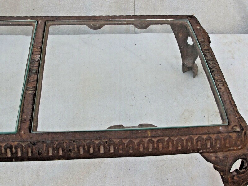 Antique Cast Iron Stove Base Low Table The Florence Co. Puritan Mass. c.1890 gallery