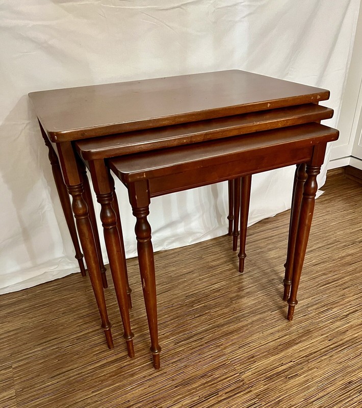 Vintage Mid Century Baumritter – Set of 3 – Solid Maple Nesting Tables 1960