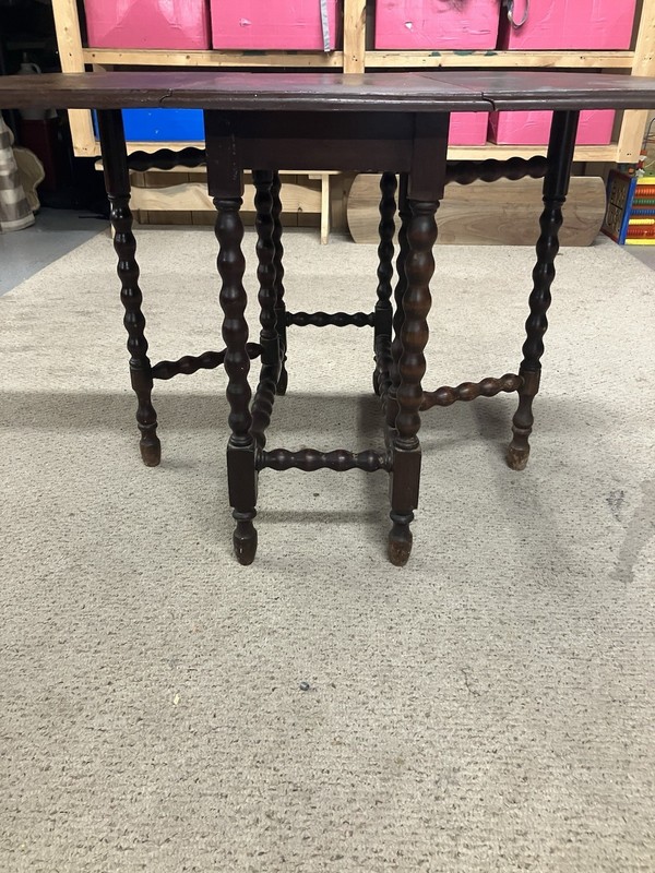Antique Mahogany Drop Leaf Table With Drawer And Two Chairs gallery