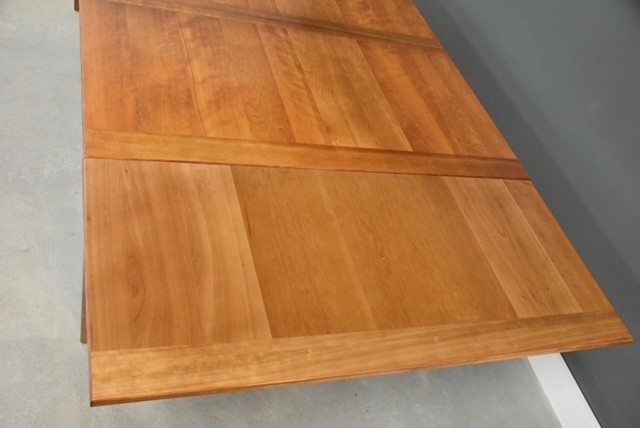 Refinished 72”-111” Danish Modern Cherry Draw Leaf Dining Table gallery