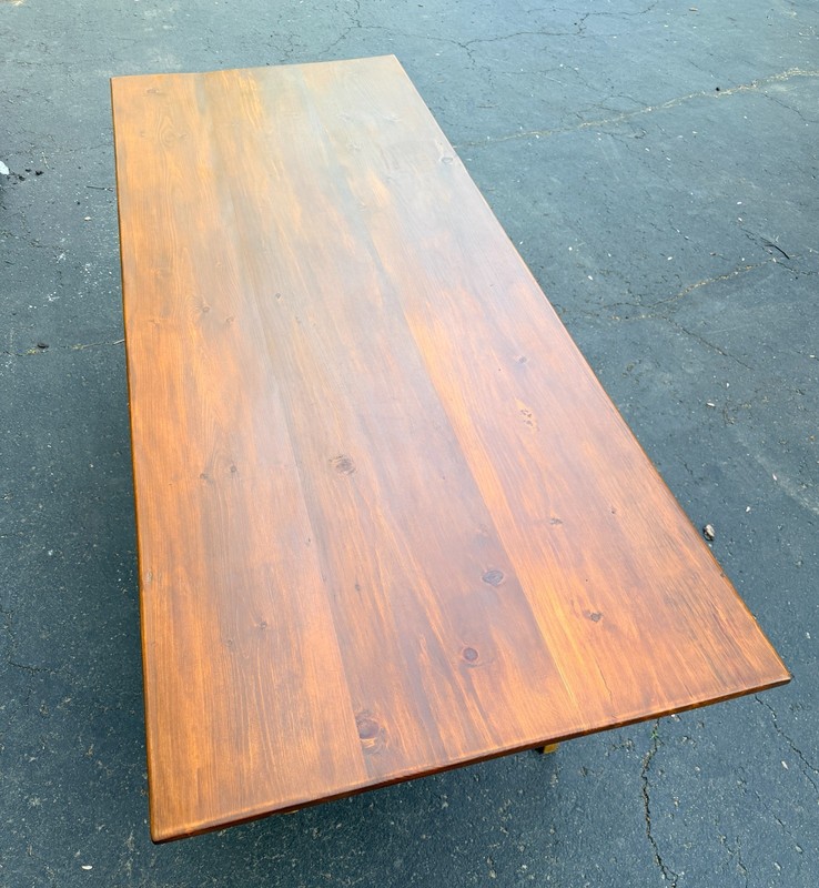 Early 20th C New England Country Pine Harvest Dining Table--Shipping Available gallery