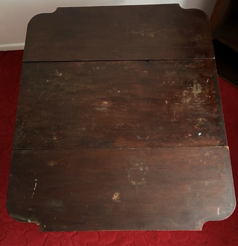 Vintage Antique Drop Leaf Brown Table with Drawer Folding Table Circa 1890s Wood gallery