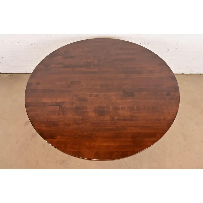 Harvey Probber Mid-Century Modern Walnut Pedestal Dining Table, Newly Refinished gallery