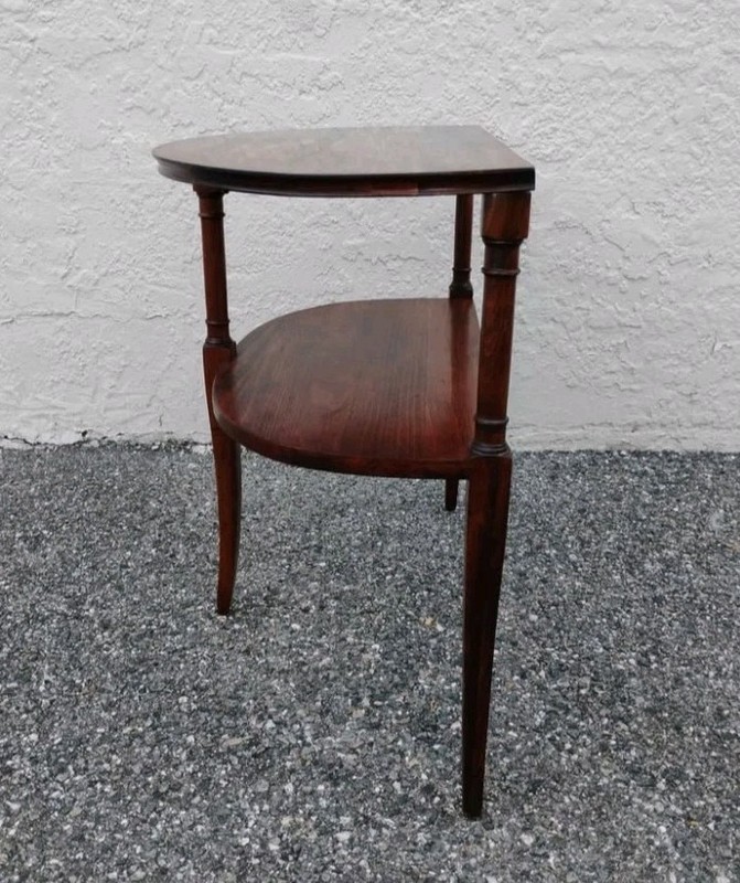 Vintage Mahogany Demilune Two Tiered Side Table gallery