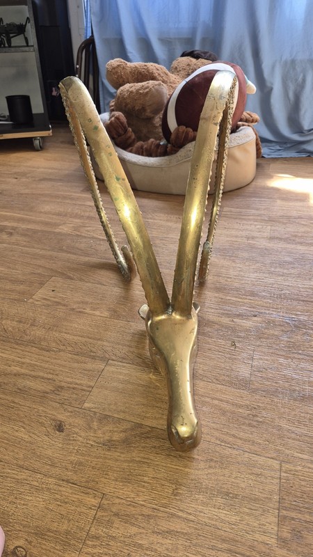 Antelope / Ibex coffee table base, brass, Hollywood regency 1970s gallery