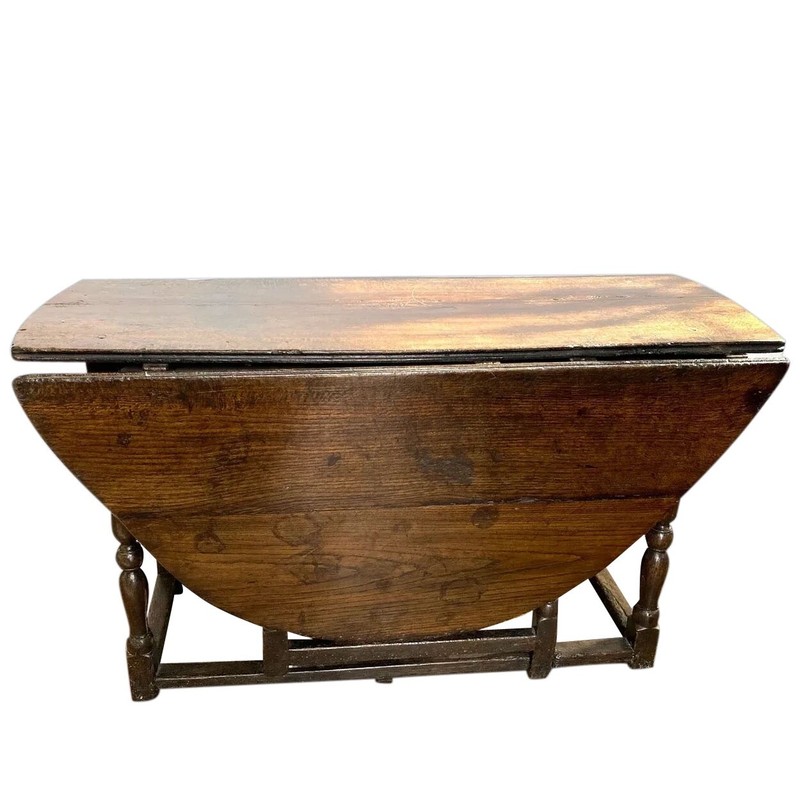 Antique English William & Mary Oak Drop-Leaf Double Gateleg Table c. 1700