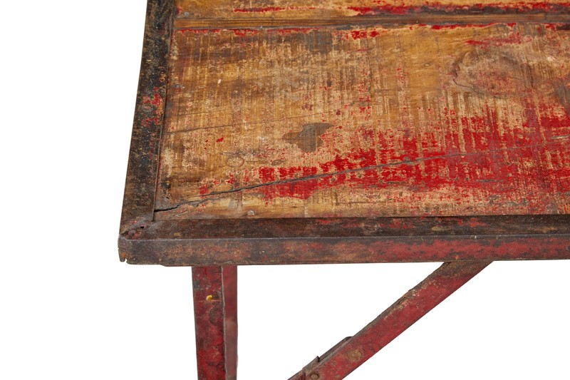 FRENCH 1920’s PAINTED FOLDING METALWORK TABLE gallery