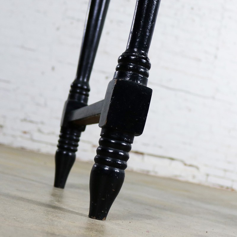 ON SALE!!! Black Turned Leg Drawered End Table with Matador and Bull Tile Insert gallery