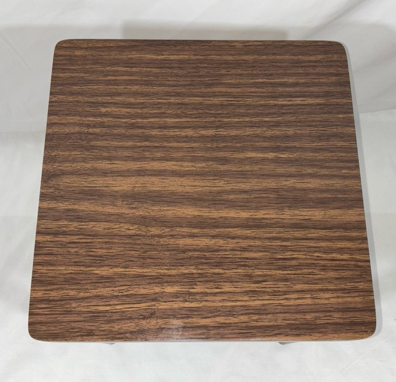 Vintage 1964 Mid Century Side Table Laminate Formica Top Wood Legs Plant Stand gallery