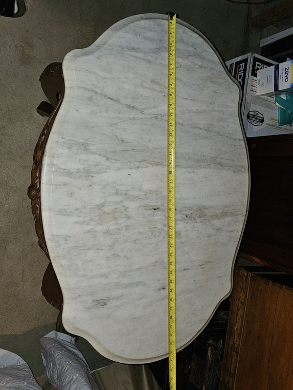 Antique Victorian Carrera Marble Turtle Top Parlor Table gallery
