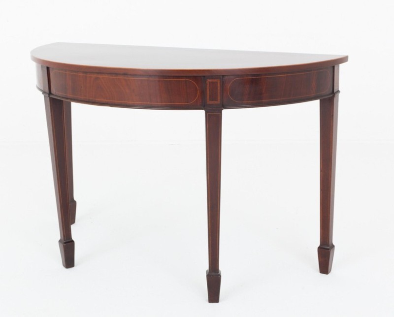Sheraton Console Table Demi Lune Mahogany 1880
