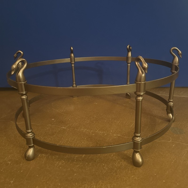 JANSEN Style Swan Coffee Table 31" x 14.5" with GLASS TOP, Hollywood Regency gallery
