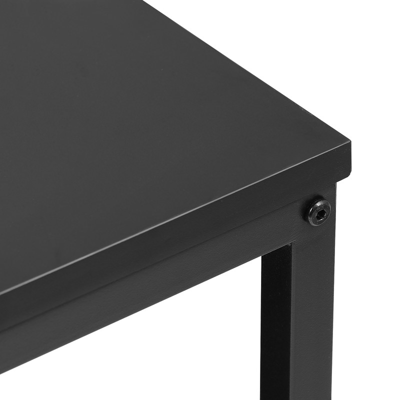 39" Rectangular Coffee Table Industrial Wood Center Table w/ Storage Shelf Black gallery