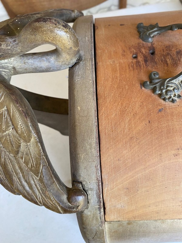 Antique Empire Style Wall Hanging Bedside Tables Swan Deco Swans gallery
