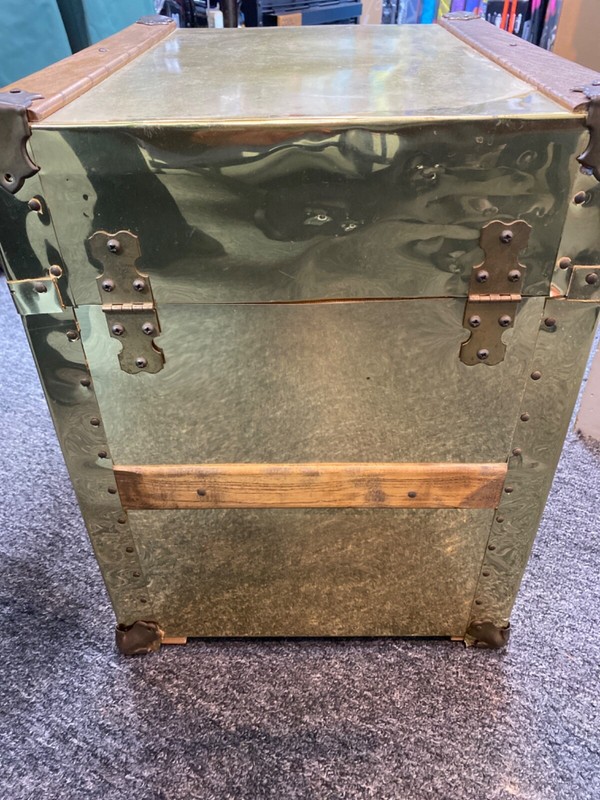 Dresher Vintage cedar/ brass storage/ accent side table gallery
