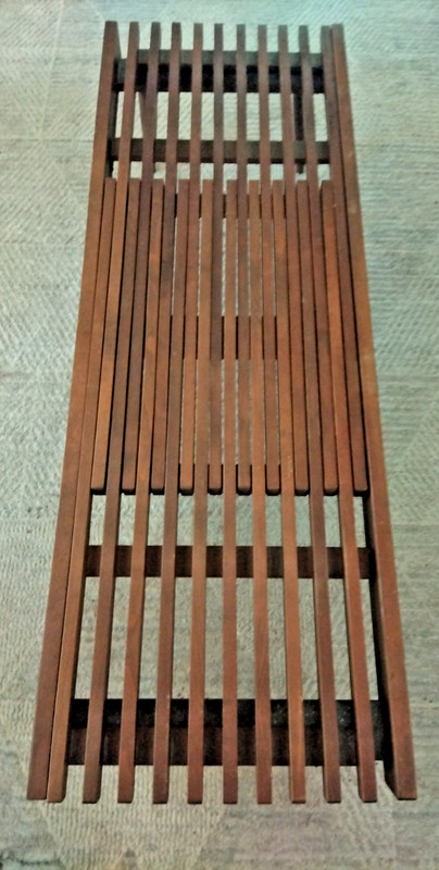 Mid Century Modern Expanding Slat Coffee Table Bench Vintage Made In Yugoslavia gallery