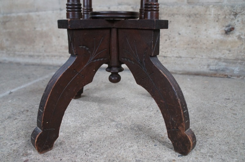 Antique Victorian Eastlake Walnut Rectangular Parlor Side End Table gallery